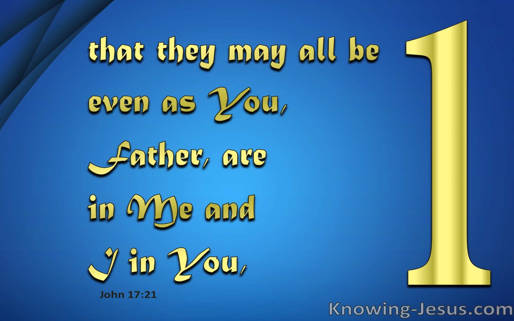John 17:21 That They May Be One (blue)